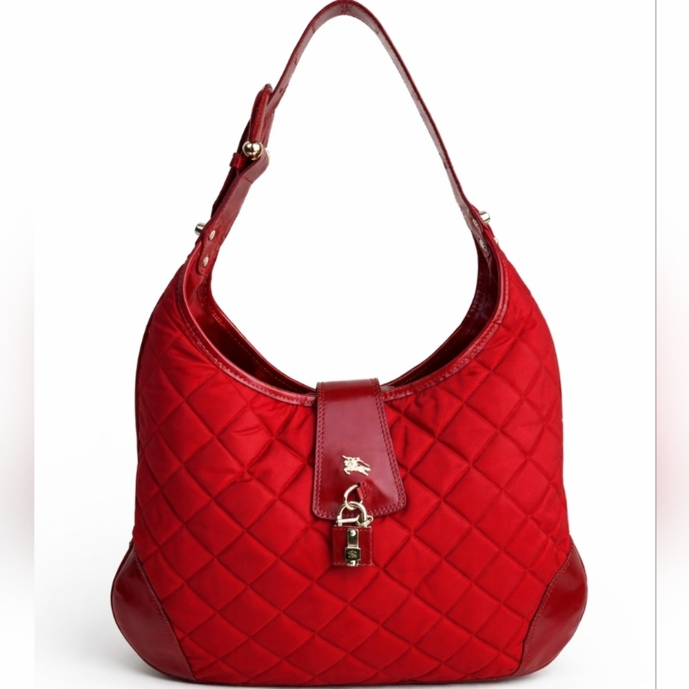Burberry Hobo Bag w/ Gold Lock & COA
